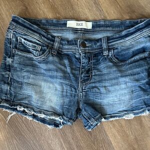 BKE Women's Distressed Blue Jean Shorts